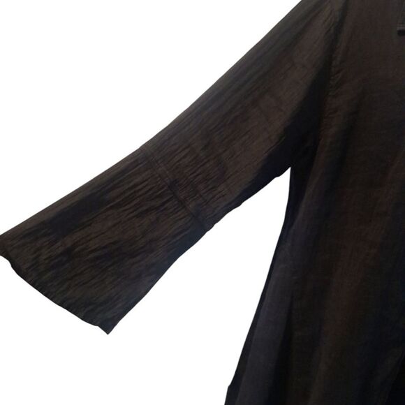 Bodil wearable art black linen/silk long sleeve tunic generous size M - Picture 6 of 9